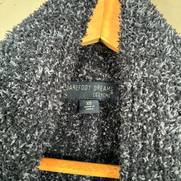 BAREFOOT DREAMS Blue CozyChic Cabin Cable Knit Cardigan Women’s Size XS - Picture 4 of 8